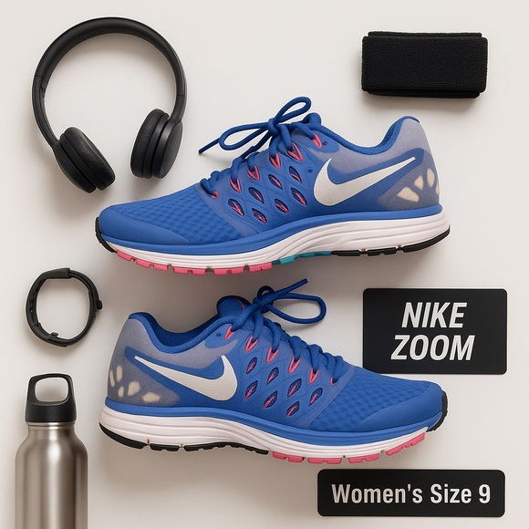 Nike Zoom Fitsole 3 Running Shoes | Women’s Size 9 | Blue Pink Black White EUC - Picture 1 of 8